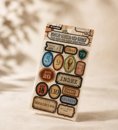 Retro Etiket Scrapbook Sticker