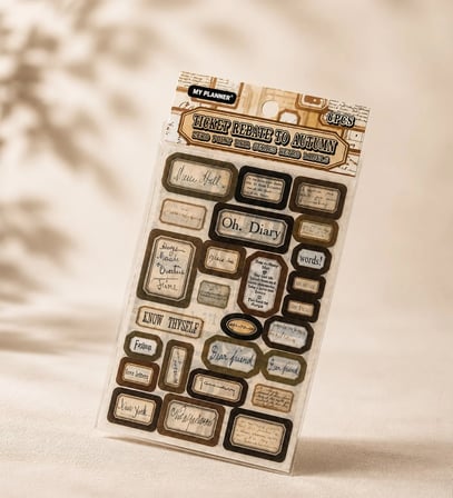 Retro Etiket Scrapbook Sticker