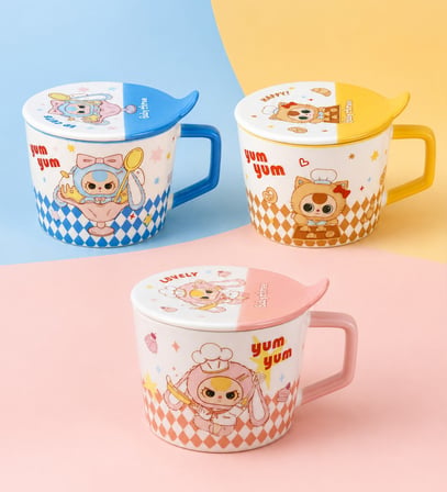 Seramik Kapaklı Noddle Kasesi Yum Yum