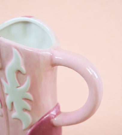 Seramik Çizme Kupa Pembe