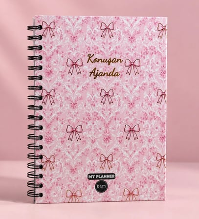 Pembe Fiyonk Yaldızlı Konuşan Ajanda