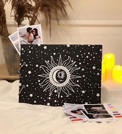 Tarot Tasarımlı Siyah Sayfa Kendin Yap Fotoğraf Albümü