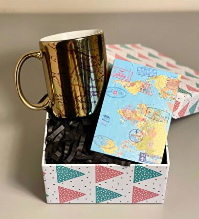 Travel Tasarımlı Gold Mini Hediye Seti