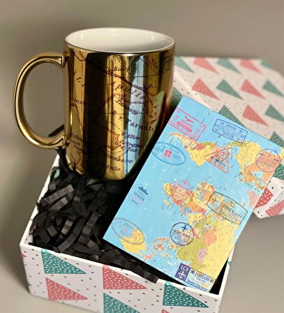 Travel Tasarımlı Gold Mini Hediye Seti