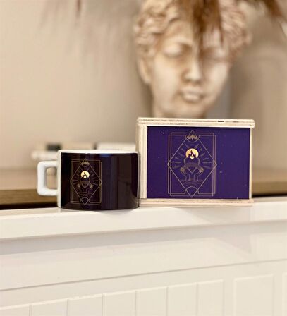  Tarot Gökkuşağı Kalp Ateş Tasarımlı Kutulu Kupa