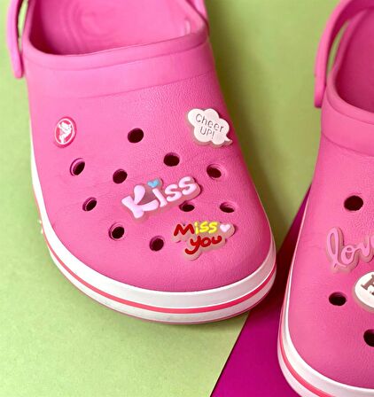 Crocs Jibbitz Fosforlu Terlik Süsü 6'lı Sevimli Love Serisi Karanlıkta Parlar