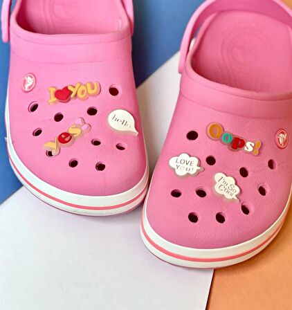 Crocs Jibbitz Fosforlu Terlik Süsü 6'lı I Love You Serisi Karanlıkta Parlar