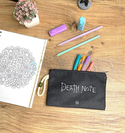 Death Note Tasarımlı Bez Kalemlik Cüzdan