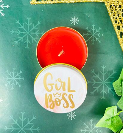 Girl Boss Tasarımlı Kokulu Teneke Mum