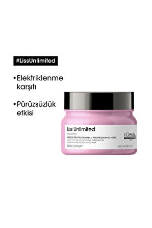 Expert Liss Unlimited Elektriklenme Karşıtı ve Yumuşaklık Veren Maske 250ml