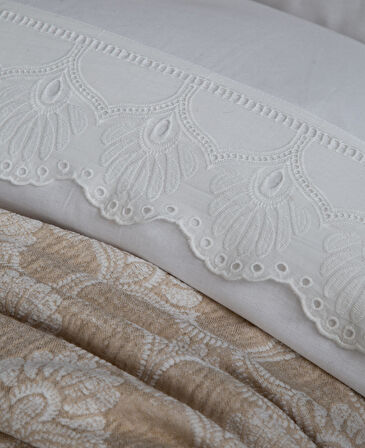 ÇİFT KİŞİLİK YATAK ÖRTÜSÜ NEVRESİM SET MADRID BEIGE - YATAK ORTUSU