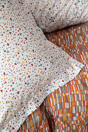 Çift Kişilik Leros Teracotta Nevresim Takımı --