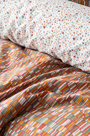 Tek Kişilik Leros Teracotta Nevresim Takımı --