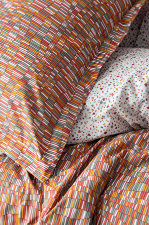 Tek Kişilik Leros Teracotta Nevresim Takımı --