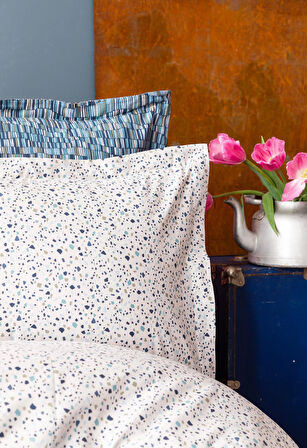 Tek Kişilik Leros İndigo Nevresim Takımı --