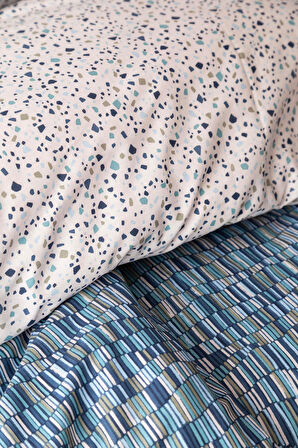 Tek Kişilik Leros İndigo Nevresim Takımı --