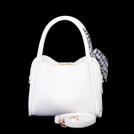 Nas Bag Fularlı Mini Boy El ve Çapraz Çanta Beyaz  Lopez
