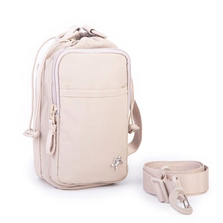 Nas Bag Mini Kadın Telefonluk Spor Şık Günlük Büzgülü El ve  Çapraz Çanta (en 20 cm ; boy 12 cm ) Kum