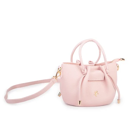 Nas Bag Kadın Mini Büzgülü Şık Çapraz Çanta Pudra