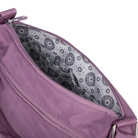 Nas Bag Ultra Hafif Kadın Çapraz ve Omuz Çantası 3 Gözlü Mor
