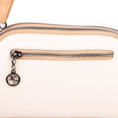 Nas Bag Kadın Mini  Şık Çapraz Çanta  Krem Camel Gofraj