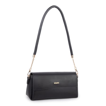 Nas Bag Kadın Sade Şık Omuz ve Çapraz Çanta (en 24 cm ;boy 12 cm ) Siyah