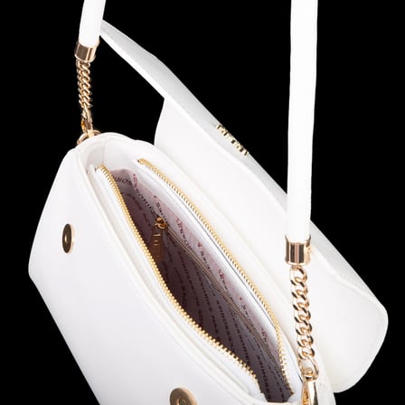 Nas Bag Kadın Sade Şık Omuz ve Çapraz Çanta (en 24 cm ;boy 12 cm ) Beyaz