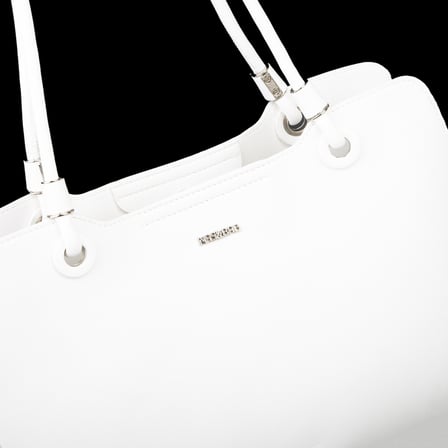Nas Bag Kadın Sade Şık Zamansız Omuz Çantası ( 32x22 cm ) Beyaz