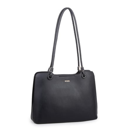 Nas Bag Kadın Sade Şık Zamansız Omuz Çantası ( 32x22 cm ) Siyah