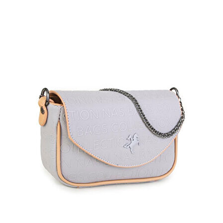 Nas Bag Çapraz Çanta Gri Camel Gofraj