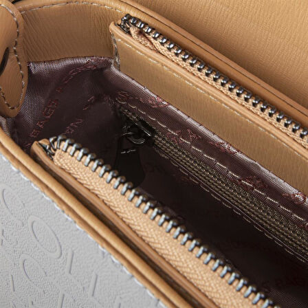 Nas Bag Çapraz Çanta Gri Camel Gofraj