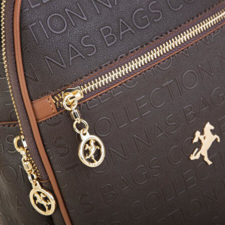 Nas Bag Kadın Sırt Çantası Kahve Taba Gofraj
