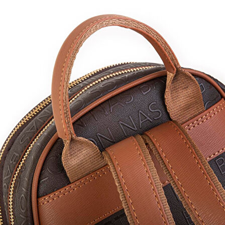 Nas Bag Kadın Sırt Çantası Kahve Taba Gofraj