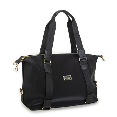 Nas Bag Extra Büyük Boy Omuz Çantası Siyah Buzzy (eni 44 cm , boyu 32 cm )