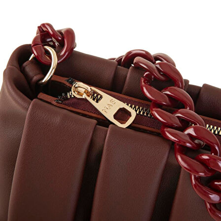 Nas Bag Kadın Omuz Çantası Bordo Dona