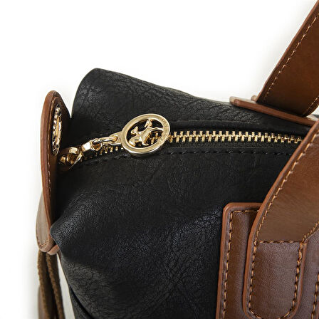 Nas Bag  Omuz Çantası Siyah Taba Raven