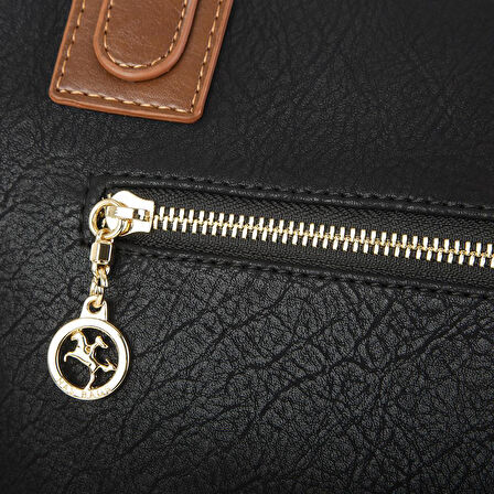 Nas Bag  Omuz Çantası Siyah Taba Raven