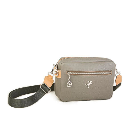 Nas Bag Kadın Çapraz Çanta Mini Cüzdanlı Ayarlanabilir Askılı Yeşil Camel  Gofraj