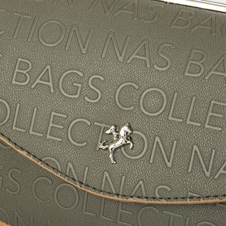 Nas Bag Kadın Çapraz Çanta Yeşil   Camel  Gofraj