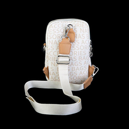 Nas Bag Kadın Bel ve Body Bag Çapraz Çanta Dönüştürülebilir Orjinal Nas Çanta Krem Camel Yazılı