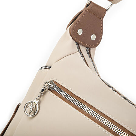 Nas Bag Kadın Çapraz Çanta Kum Taba Buzzy ( 26x21x15 cm)