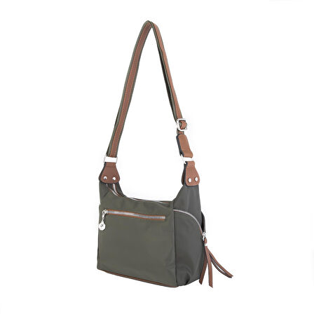Nas Bag Kadın Çapraz Çanta Yeşil Taba Buzzy ( 26x21x15 cm)