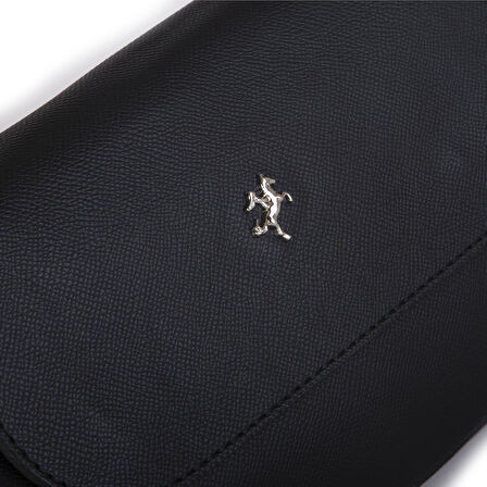 Nas Bag Kadın Postacı Çantası Çift Askılı Siyah Açelya (22x16x5 cm)