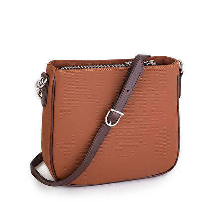 Nas Bag Kadın Çapraz Çanta Spor Ayarlanabilir Askılı  Taba Kahve  Lacst  (ürün ölçüsü :24x24x7 cm)