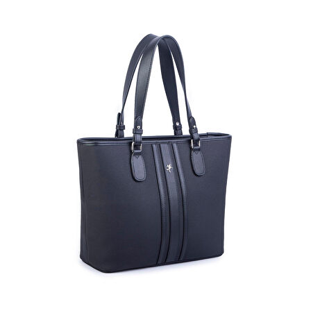 Nas Bag Kadın Omuz Çantası Spor Şık Ayarlanabilir Omuz Askılı Siyah Lacst (33x27x12 cm )