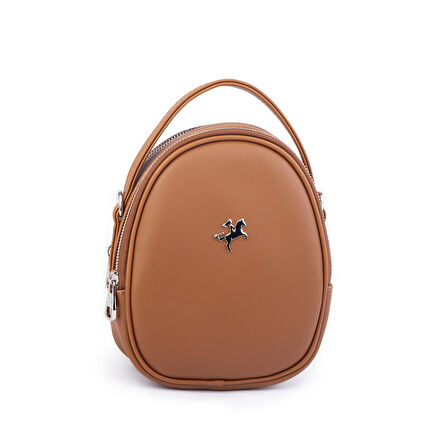 Nas Bag Mini  Kadın Sırt ,El  ve Omuz Çantası Dönüştürülebilir Tasarım Taba Luna   (en:17cm ;boy :22cm) 