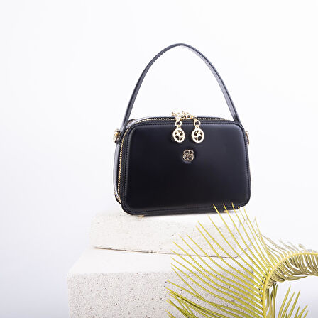 Nas Bag Kadın Mini El ve Çapraz Çanta Siyah  (en:20 boy :15)