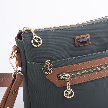Nas Bag Kadın Postacı Çapraz Çanta Yeşil Taba Karaca  (en 25 cm ;boy 22 cm )