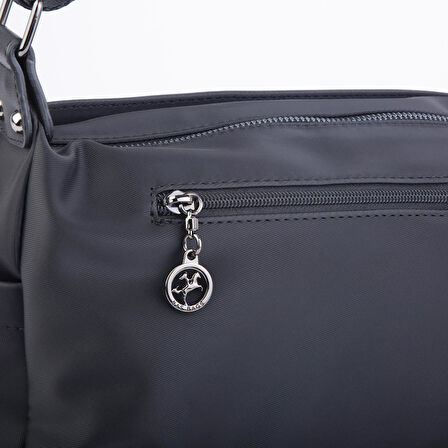 Nas Bag Kadın Salaş Çok Gözlü Çapraz Çanta Siyah  Buzzy   ( en :30cm x boy: 20 cm )