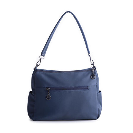 Nas Bag Çok Gözlü Yumuşak ve Hafif Yapılı Çift Askılı Omuz ve Çapraz Çanta Lacivert  Buzzy  ( 30x24 cm )